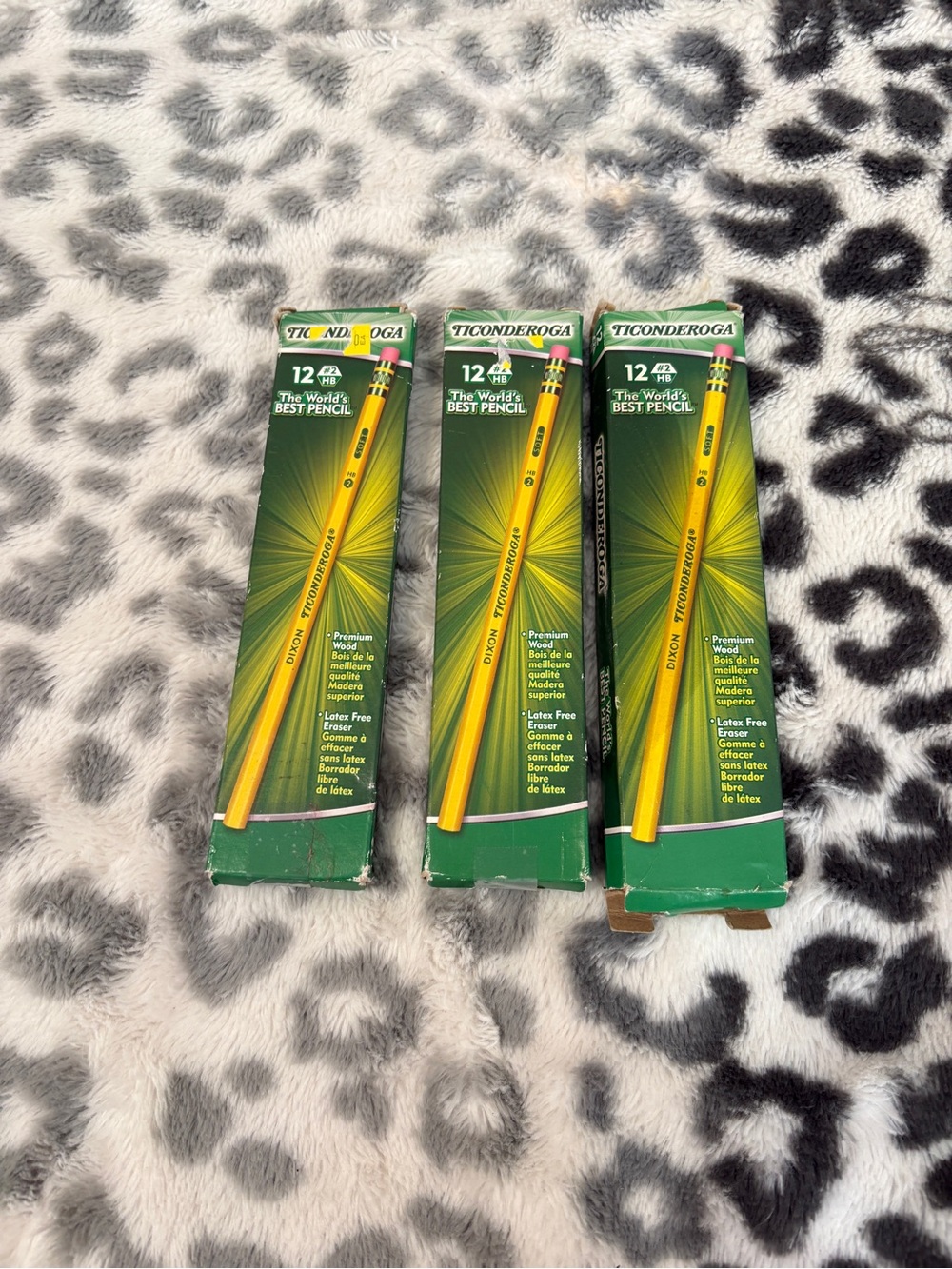 Dixon Ticonderoga Pencils Wood-Cased Graphite Yellow #2 HB with Eraser 12-Count